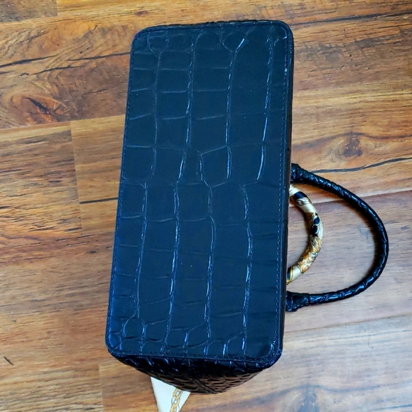 Kate Spade Becky Ridgely Ave black crocodile embossed leather satchel - Picture 3 of 9